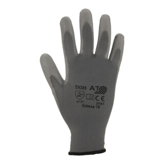 Gants Asatex en nylon gris PU tricoté fin avec ceinture tricotée