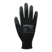 Asatex Nordwest gants en nylon tricoté fin avec ceinture tricotée noir