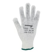 Asatex gants tricotés polyester/coton sur une face avec des pointes bleues