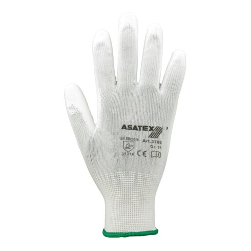 Gants Asatex en nylon tricoté fin avec ceinture tricotée blanc