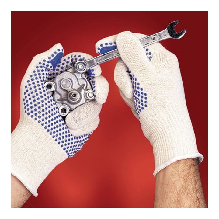 Gants en coton Ansell Tiger Paw 76-301 avec polyester et clous blancs