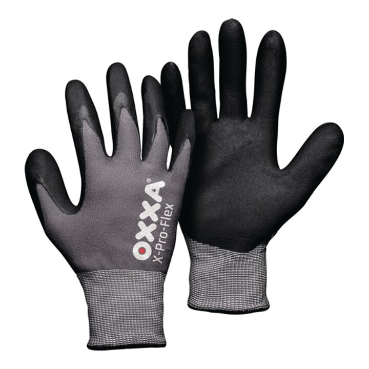 Gants X-PRO-FLEX taille 9 noir/gris support nylon / lycra EN 388 cat. II OXXA