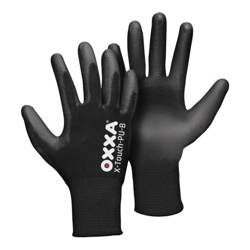 Gants X-TOUCH-PU-B T. 8 noir support nylon EN 388 cat. II 3 pair OXXA