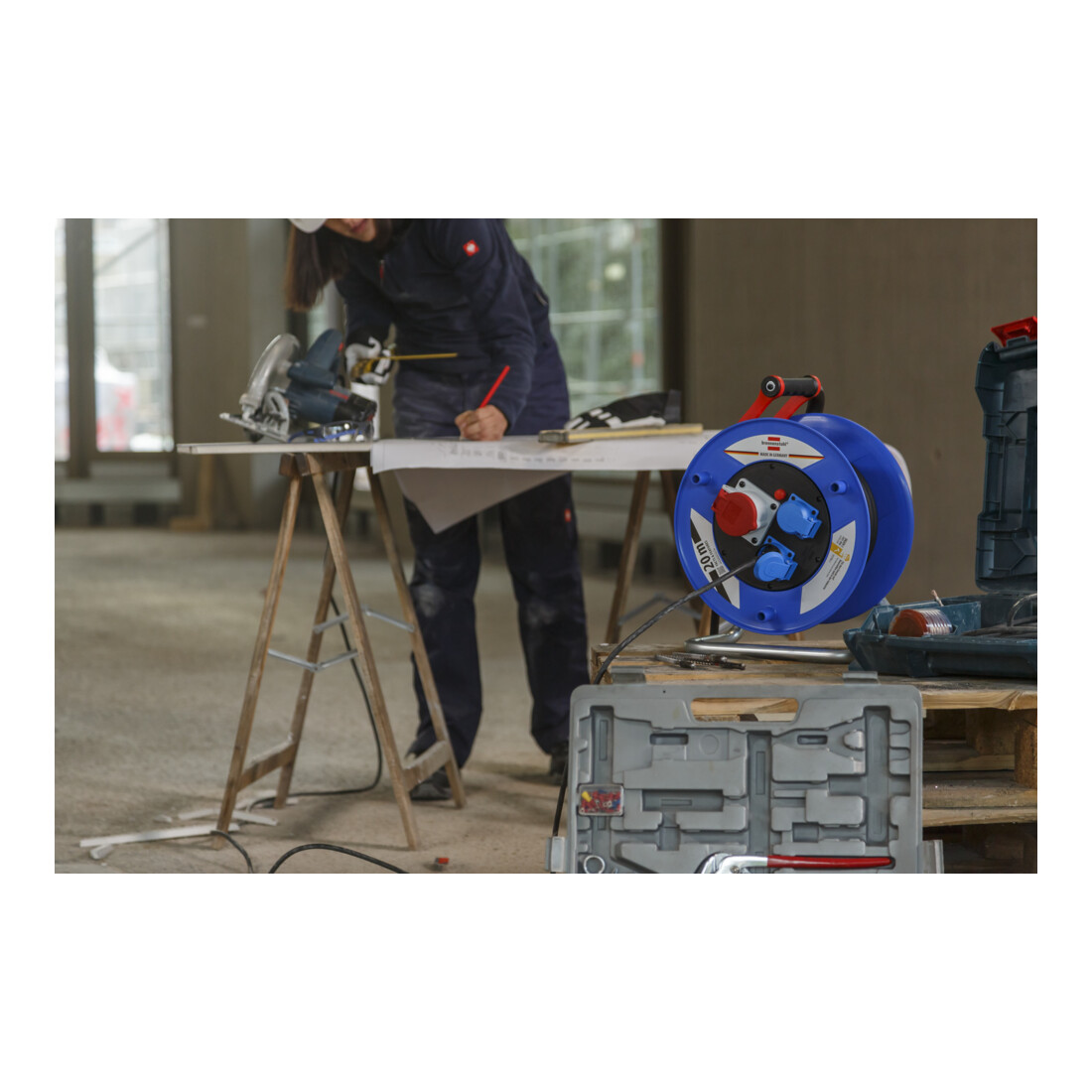 Garant CEE 1 IP44 Industriële/werfkabelhaspel 20m H07RN-F 5G2.5