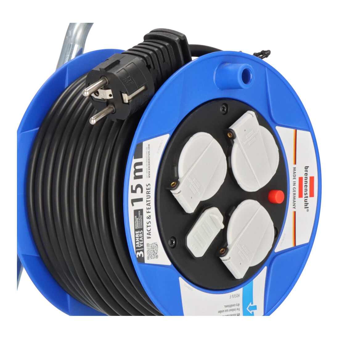 Garant Compacte Kabelhaspel met USB-laadfunctie 15m H05VV-F3G1.5