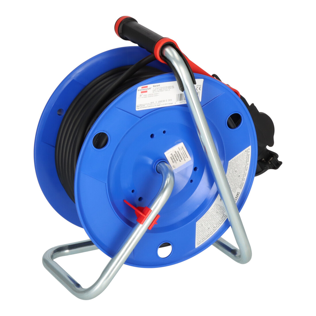 Garant G kabelhaspel IP44 38+2m H07RN-F3G1.5 met drievoudige rubberen koppeling