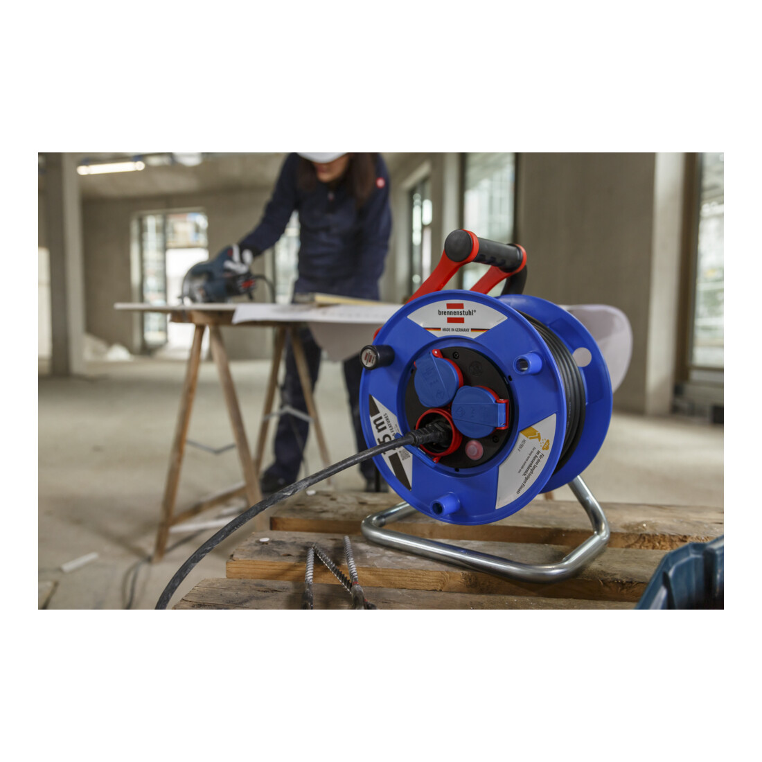 Garant IP44 Industriële/Bouwplaats kabelhaspel H07RN-F 3G2,5