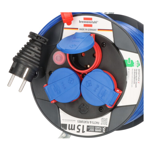 Garant Kompakt IP44 kabelhaspel 15m AT-N05V3V3-F 3G1.5 blauw