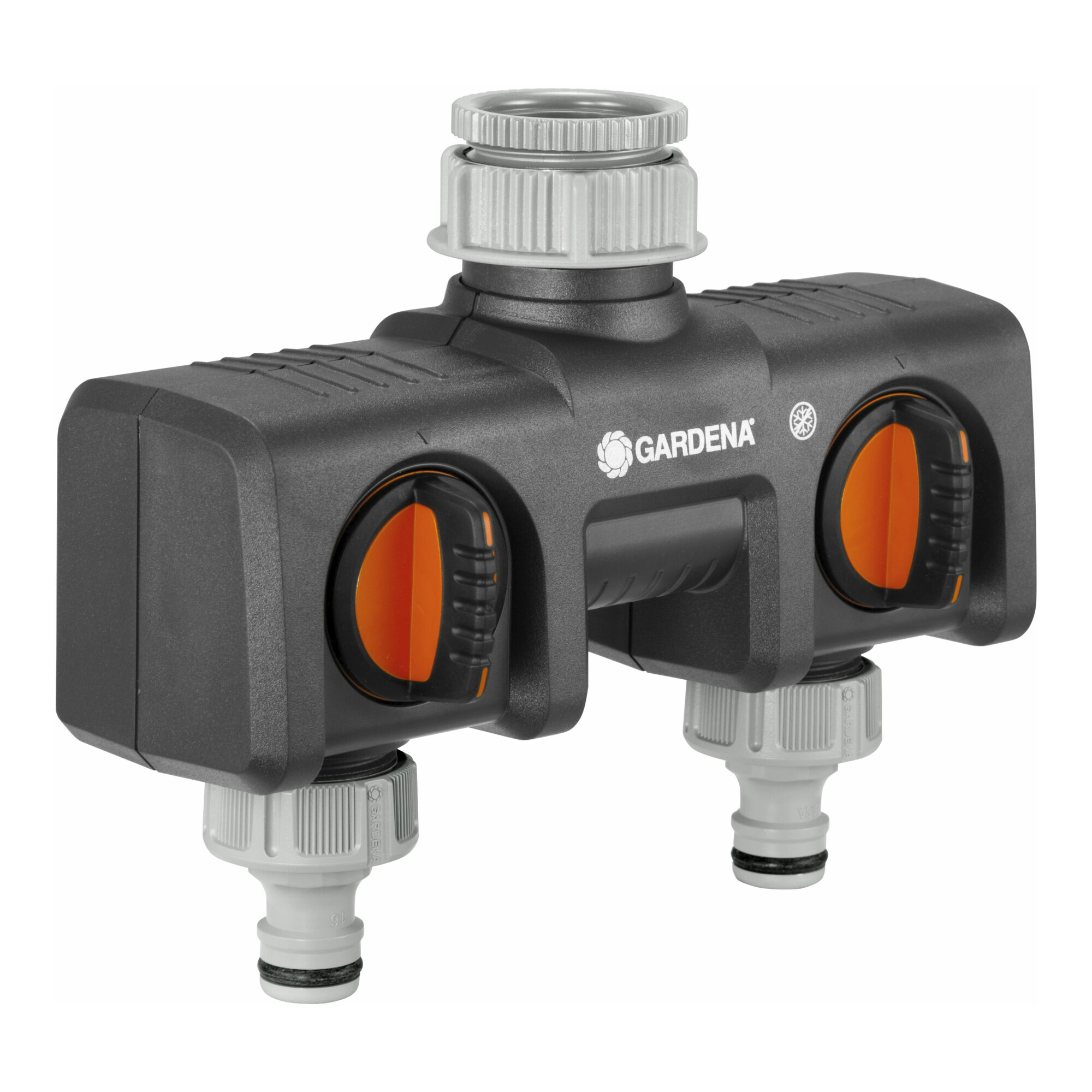Gardena 2-Wege-Verteiler für Wasserverteilung mit 2-Wege-Verteiler aus Kunststoff, passend für Wasserhähne mit 26.5 mm (G 3/4)- und 33.3 mm (G1)-