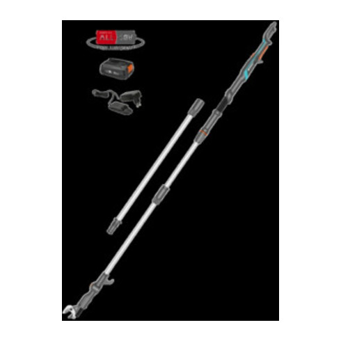 Gardena Akku-Teleskop-Baumschere HighCut 360/18V P4A Ready-To-Use Set