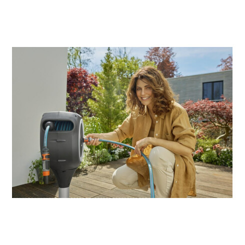 Gardena Boîte enrouleur pour terrasse RollUp M (blanc) 20 m 18617-20