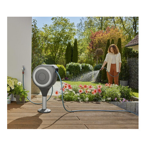 Gardena Boîte enrouleur pour terrasse RollUp M (blanc) 20 m 18617-20