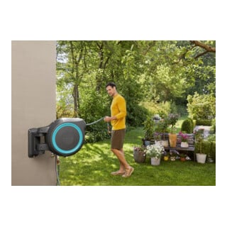 Gardena Boîte murale tuyau turquoise RollUp XL 35 m Multibuse 18313