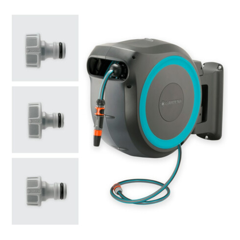 Gardena Boîte murale tuyau turquoise RollUp XL 35 m Multibuse 18313