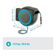 Gardena Boîte murale tuyau turquoise RollUp XL 35 m Multibuse 18313-5
