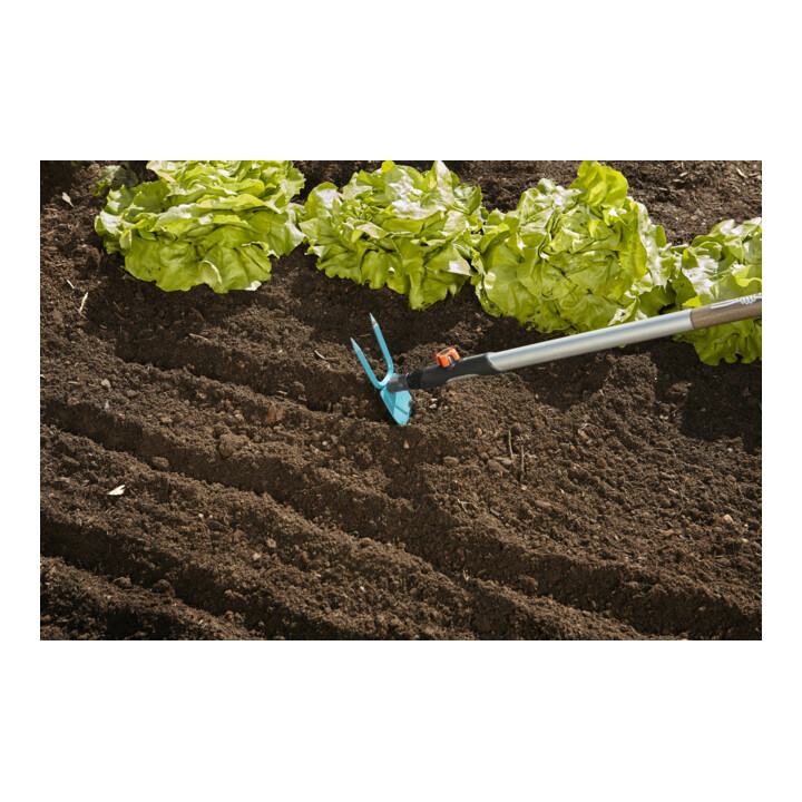 GARDENA combisystem-Gartenhacke, herzförmiges Blatt, 2 Zinken, 7 cm breit