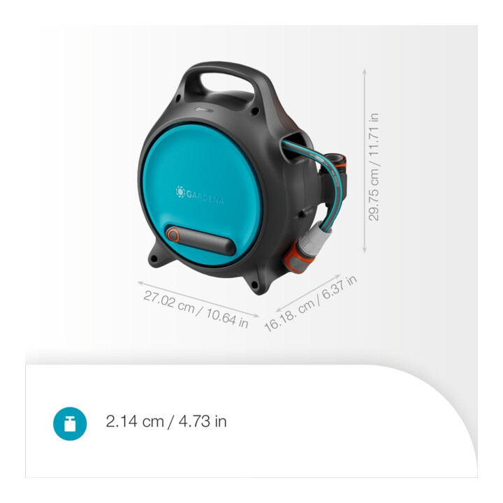 GARDENA Enrouleur de tuyau mobile Move 10 m + 1,5 m