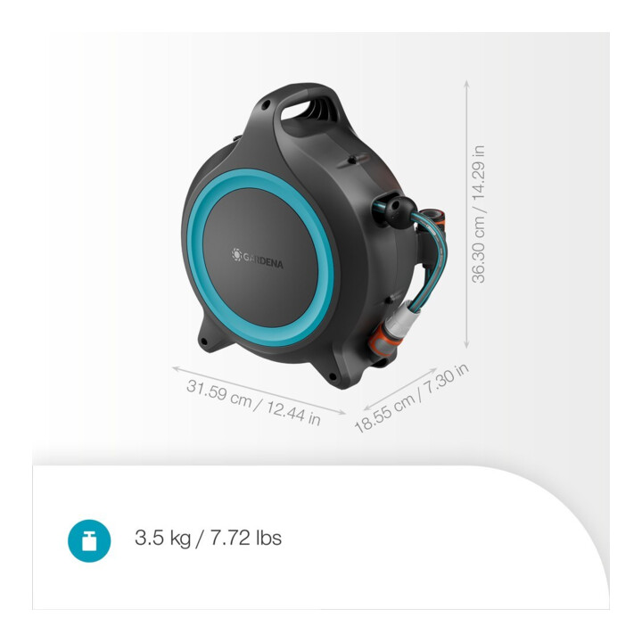 GARDENA Enrouleur de tuyau mobile MoveMatic 12 m + 1,5 m