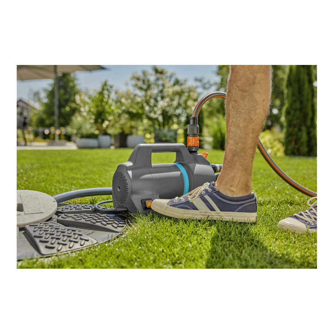 Gardena Gartenpumpe 4100 Silent Saugschlauch-Set