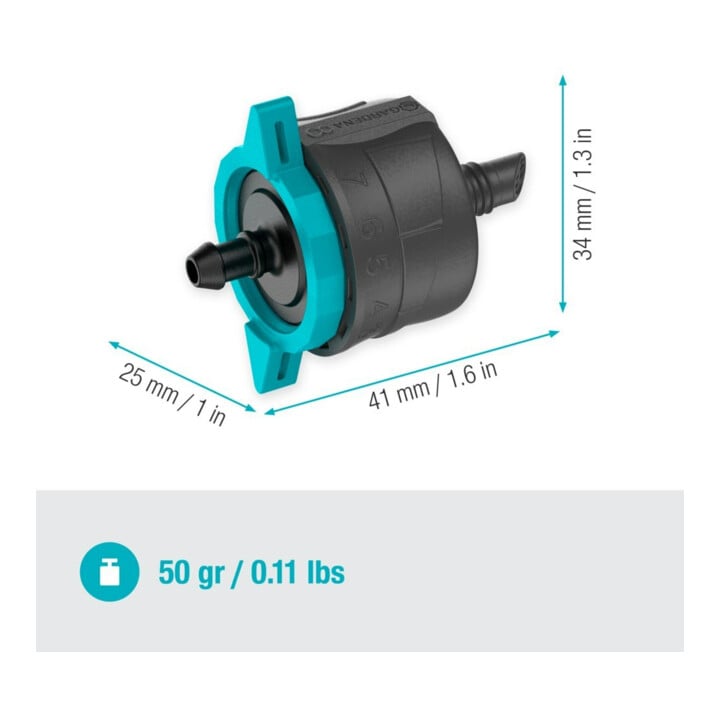 Gardena Goutteur final réglable 1-8 l/h MDS Contenu : 5 pièces