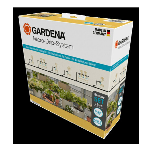 Gardena Kit d'arrosage goutte à goutte balcon (15 plantes)