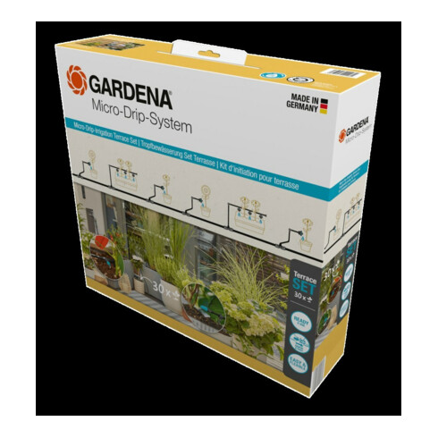 Gardena Kit d'arrosage goutte à goutte Terrasse (30 plantes) Contenu : 1 pièce