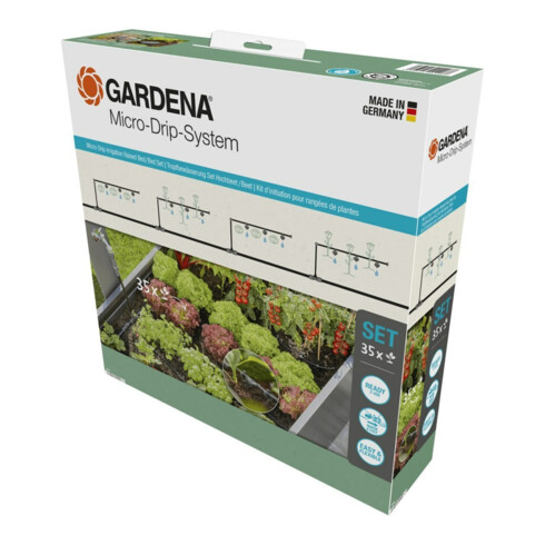Gardena Kit d'irrigation goutte à goutte pour jardinière/lit 35 plantes