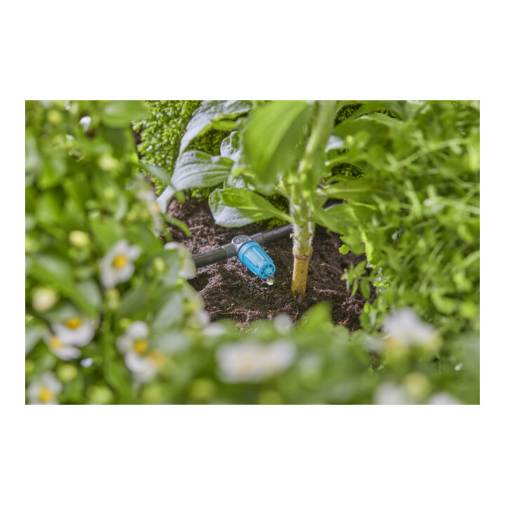 Gardena Micro-Drip-System Regulierbarer Reihentropfer 0-15 l/h - Inhalt: 10 Reihentropfer, 1 Verschlusskappe