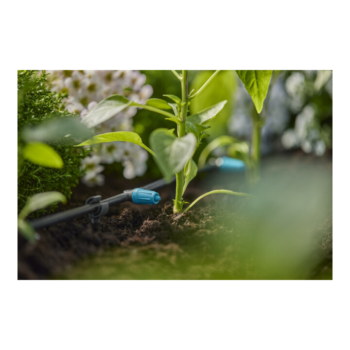 Gardena Micro-Drip-System Regulierbarer Reihentropfer 0-15 l/h - Inhalt: 10 Reihentropfer, 1 Verschlusskappe