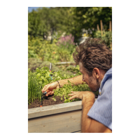 Gardena Micro-Drip-System Regulierbarer Reihentropfer 1-8 l/h, druckregulierend - Inhalt: 5 Reihentropfer, 1 Verschlusskappe