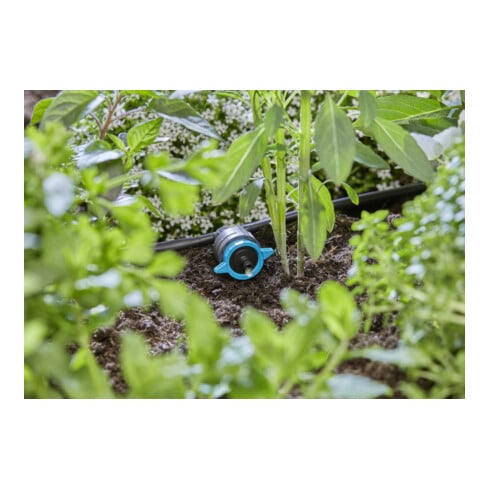 Gardena Micro-Drip-System Regulierbarer Reihentropfer 1-8 l/h, druckregulierend - Inhalt: 5 Reihentropfer, 1 Verschlusskappe