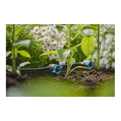 Gardena Micro-Drip-System Regulierbarer Reihentropfer 1-8 l/h, druckregulierend - Inhalt: 5 Reihentropfer, 1 Verschlusskappe