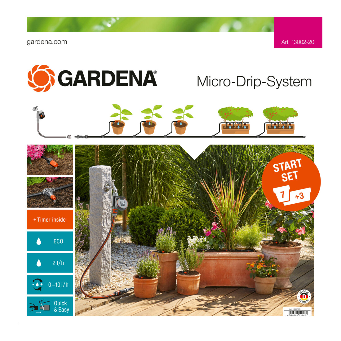 GARDENA Micro-Drip-System Start-Set Pflanztöpfe M automatic