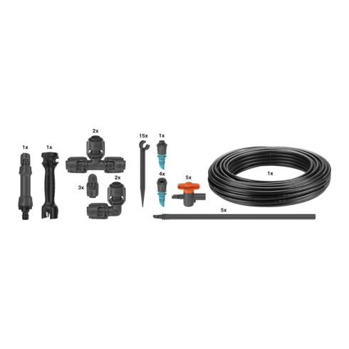 Gardena Micro-Drip-System Tropfbewässerung Set Gemüse-/Blumenbeet (60 m²)
