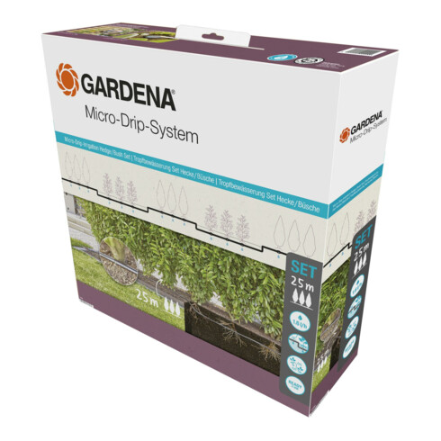 Gardena Micro-Drip-System Tropfbewässerung Set Hecke/Sträucher (25 m)