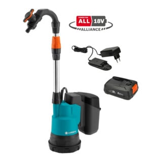 Gardena Pompe à eau de pluie sans fil 2000/2 18V P4A Prête à l'emploi Set