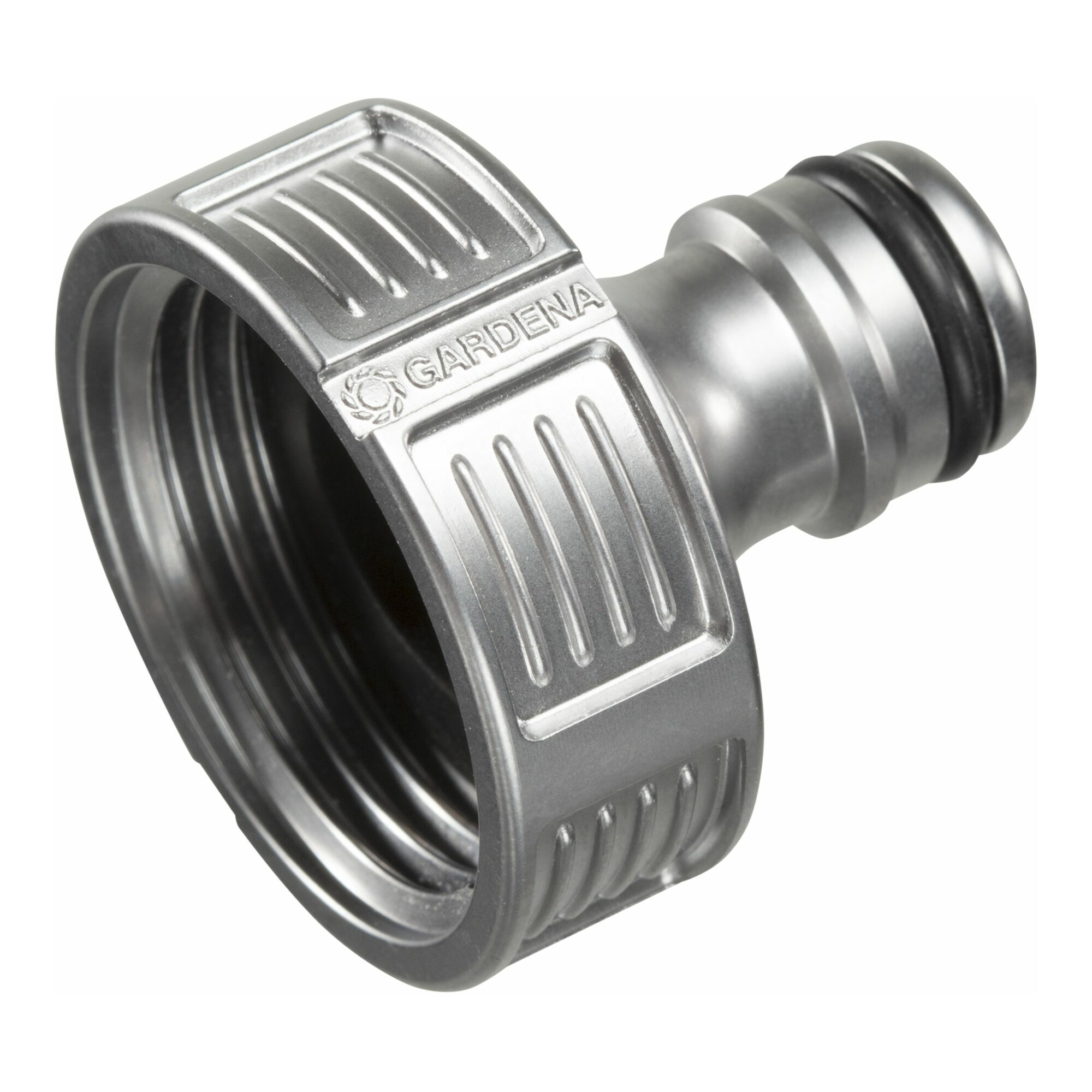 GARDENA Premium Hahnverbinder 33,3 mm (G 1), Blister aus Kunststoff und Metall mit Klemmmutter für den Anschluss von Schläuchen an Wasserhähne mit