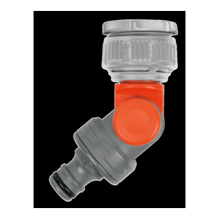 GARDENA SB-Winkelhahnstück für 26,5 mm (G 3/4)-Wasserhahn mit 33,3 mm (G 1)-Gewinde, für 21 mm (G 1/2)-Wasserhahn mit 26,5 mm (G 3/4)-Gewinde
