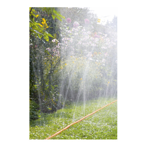 GARDENA Schlauch-Regner, orange, komplett mit Armaturen, Länge 15 m