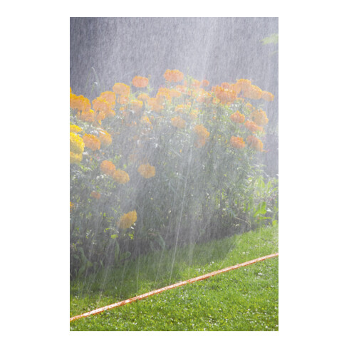 GARDENA Schlauch-Regner, orange, komplett mit Armaturen, Länge 15 m