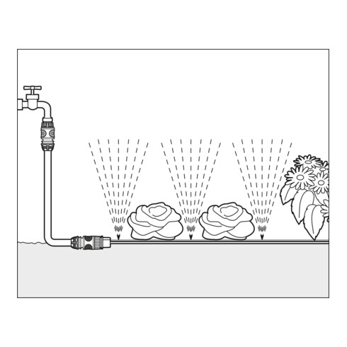 GARDENA Schlauch-Regner, orange, komplett mit Armaturen, Länge 7,5 m