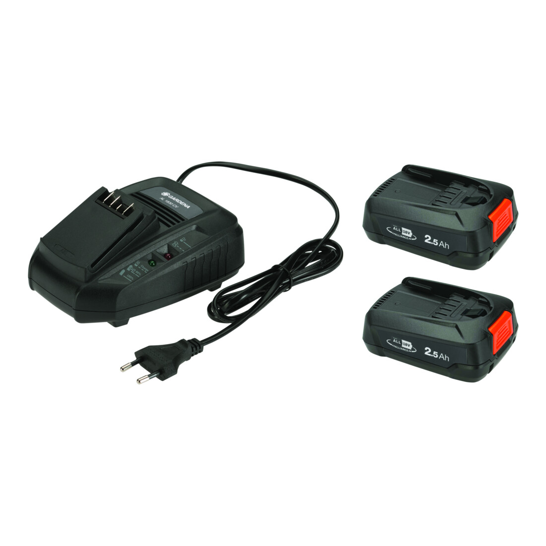 GARDENA Starter-Kit P4A 2 x PBA 18V/45 2,5 Ah + AL 1830 CV