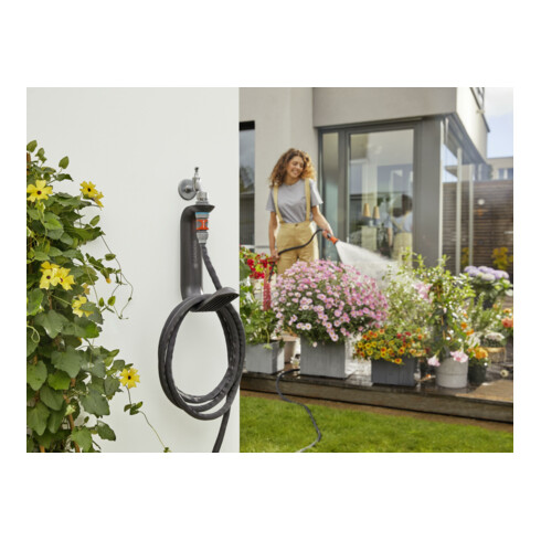 GARDENA Textilschlauch Liano 15 m Set + Schlauchhalter TapFix