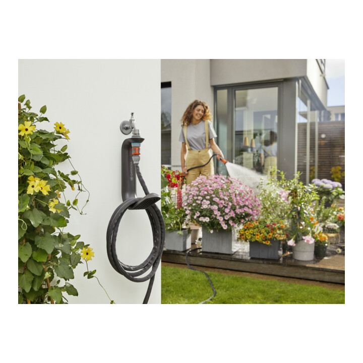GARDENA Textilschlauch Liano 15 m Set + Schlauchhalter TapFix