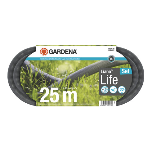 Gardena Textilschlauch Liano™ Life 1/2", 25 m Set
