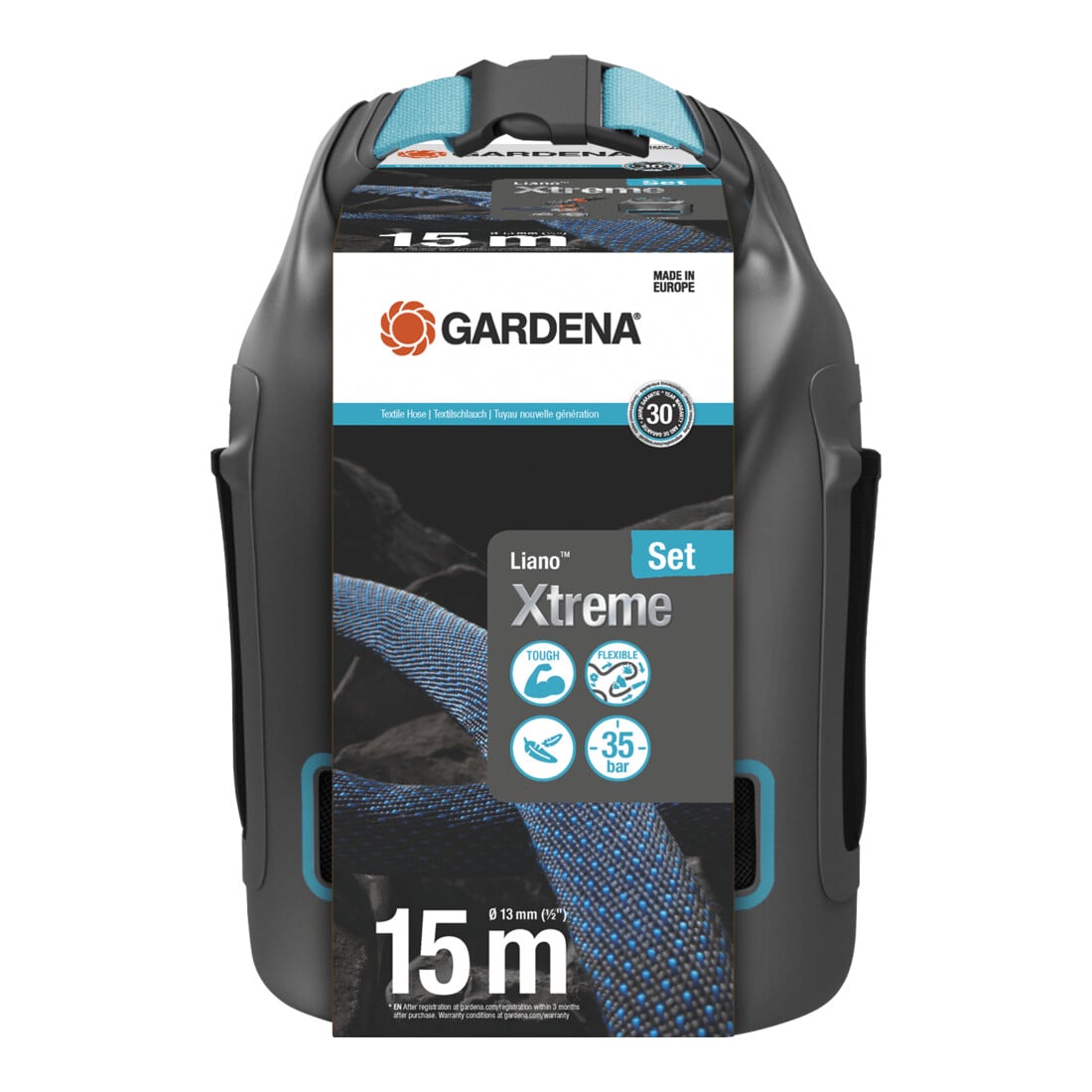 Gardena Textilschlauch Liano™ Xtreme 1/2", 15 m Set + Tasche