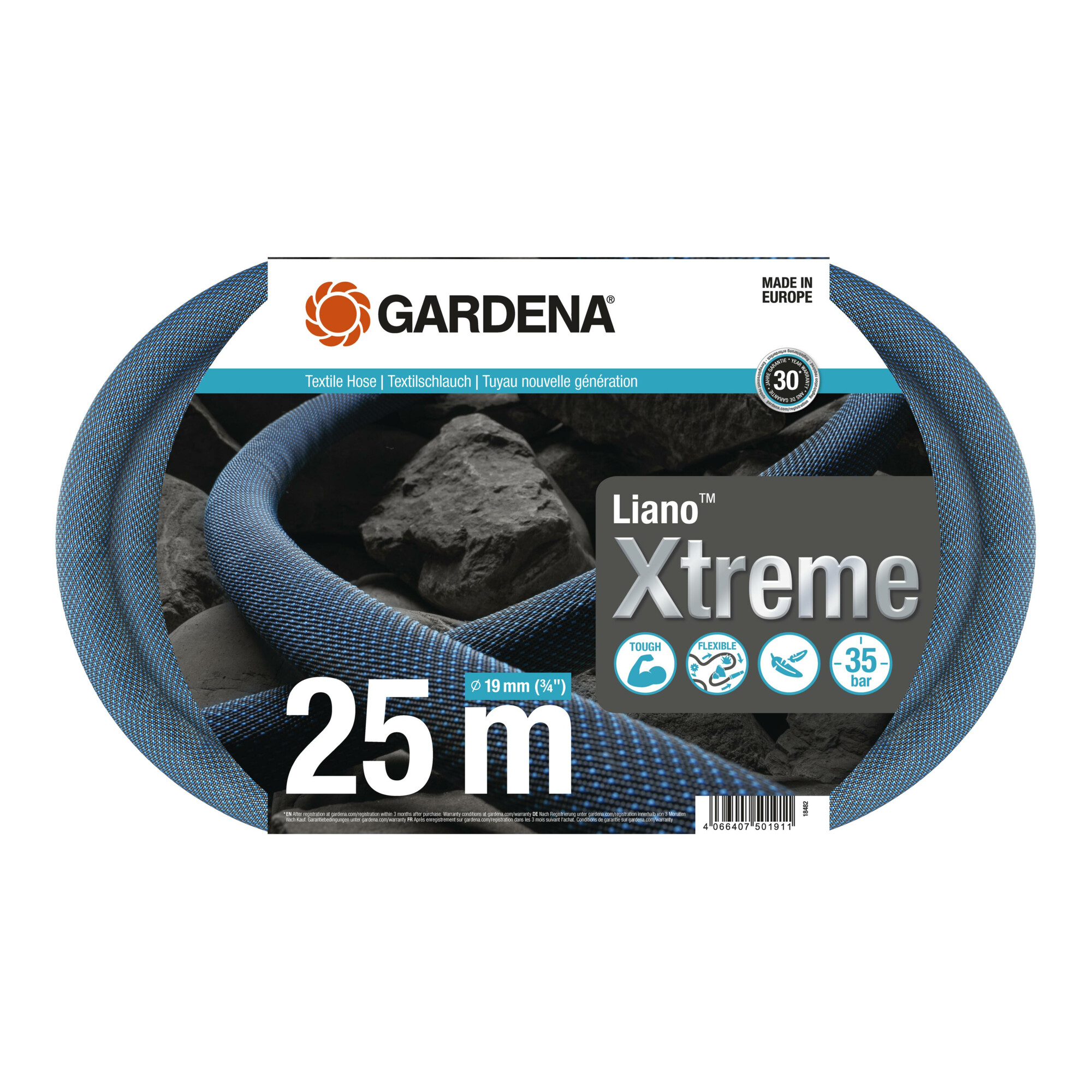 Gardena Textilschlauch Liano Xtreme 3/4", 25 m