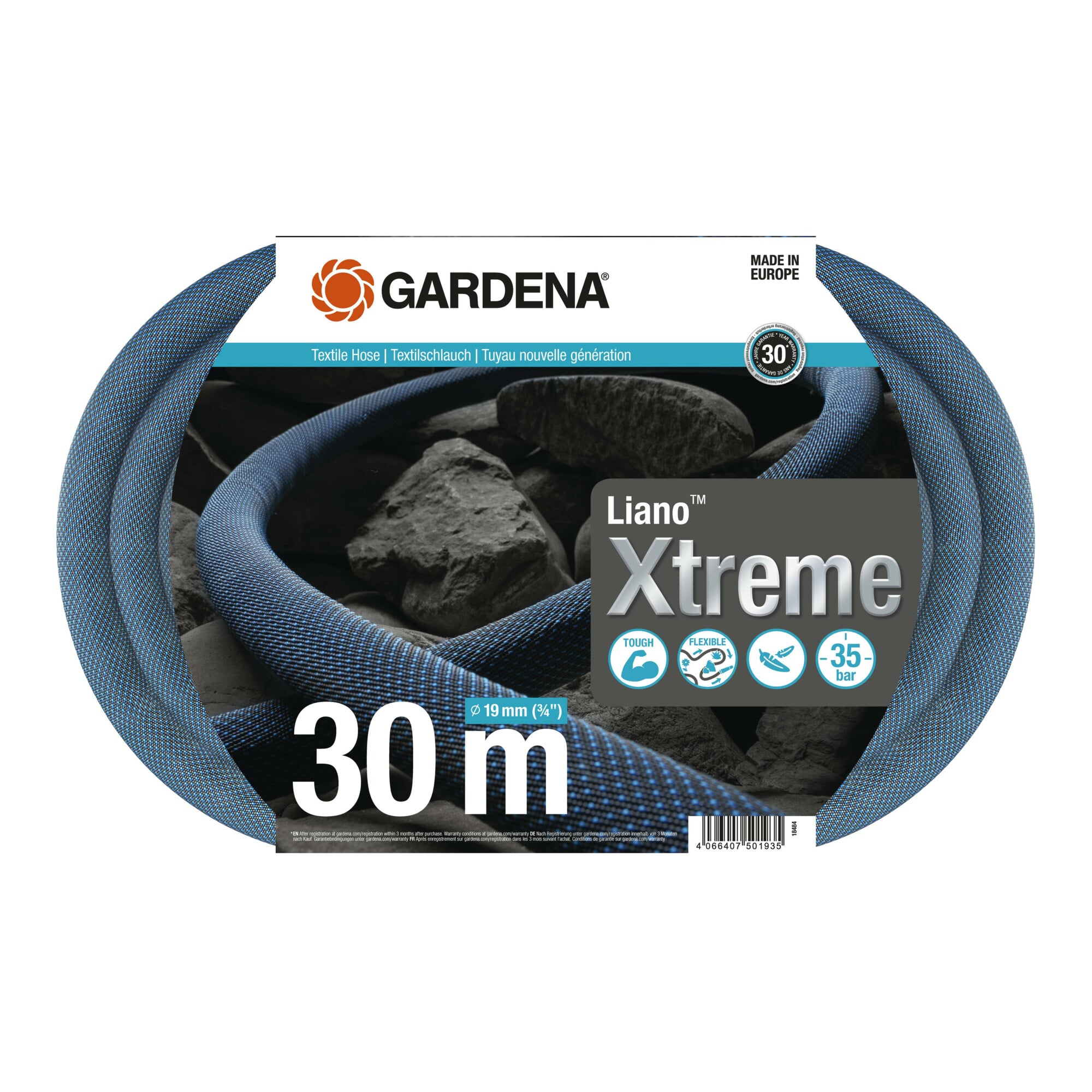 Gardena Textilschlauch Liano Xtreme 3/4", 30 m Set