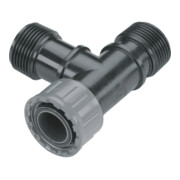 Gardena Ventil-T-Stück mit 1 x 1"-Innengewinde u. 2 x 1"-Außengewinde