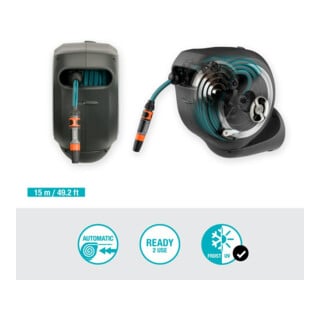GARDENA Wand-Schlauchbox RollUp S (weiß) 15 m